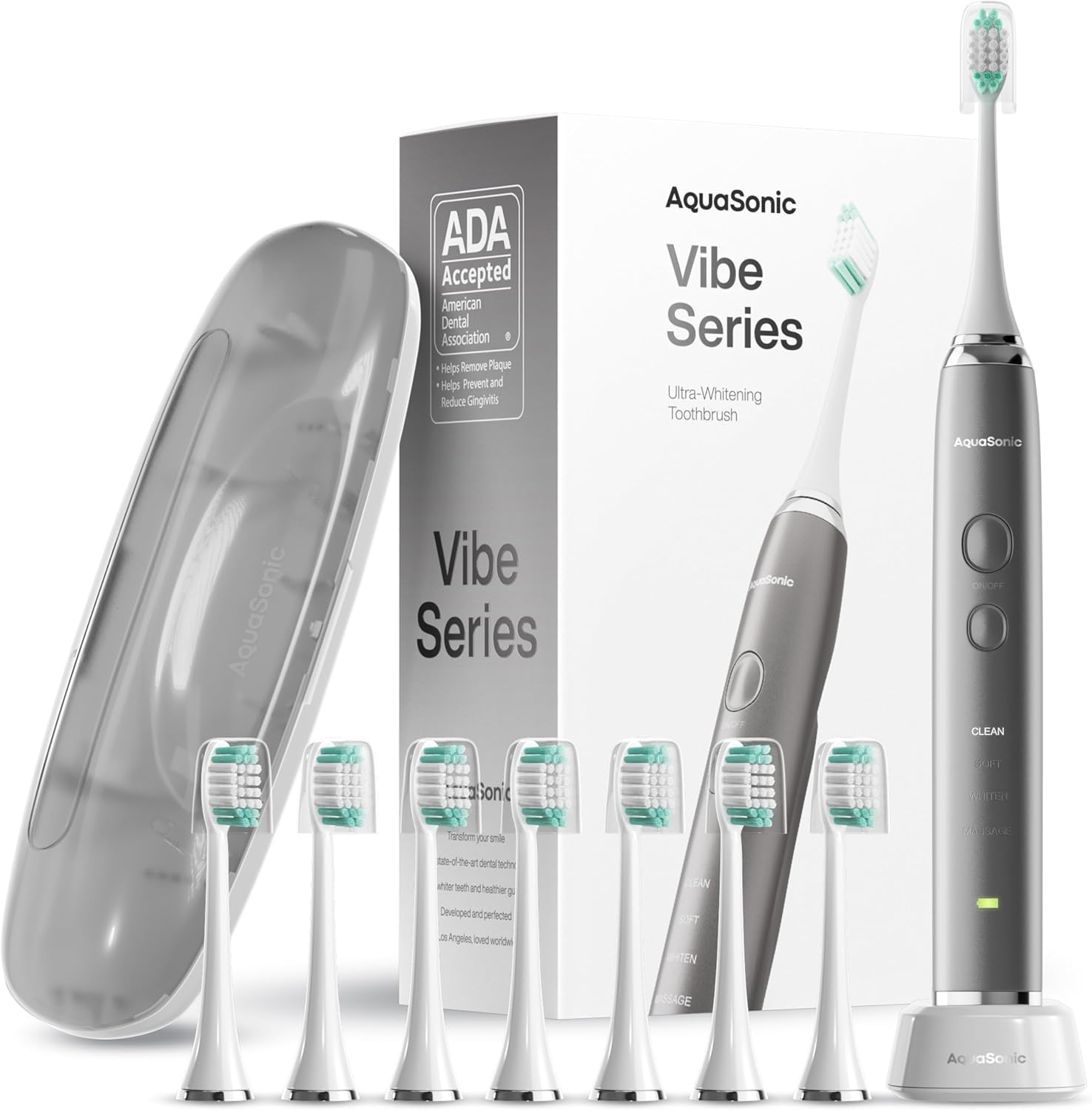 Aquasonic - Vibe Series Ultra-Whitening Electric Toothbrush | ADA Accepted Recha