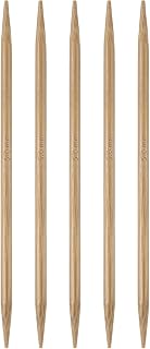 HARFINGTON Bamboo Knitting Needles US 8 (5mm) Double Pointed 6" 5pcs | 15cm Long, Straight, Carbonized Bamboo, for Handmade Creative DIY Knitting Craft Yarn Projects