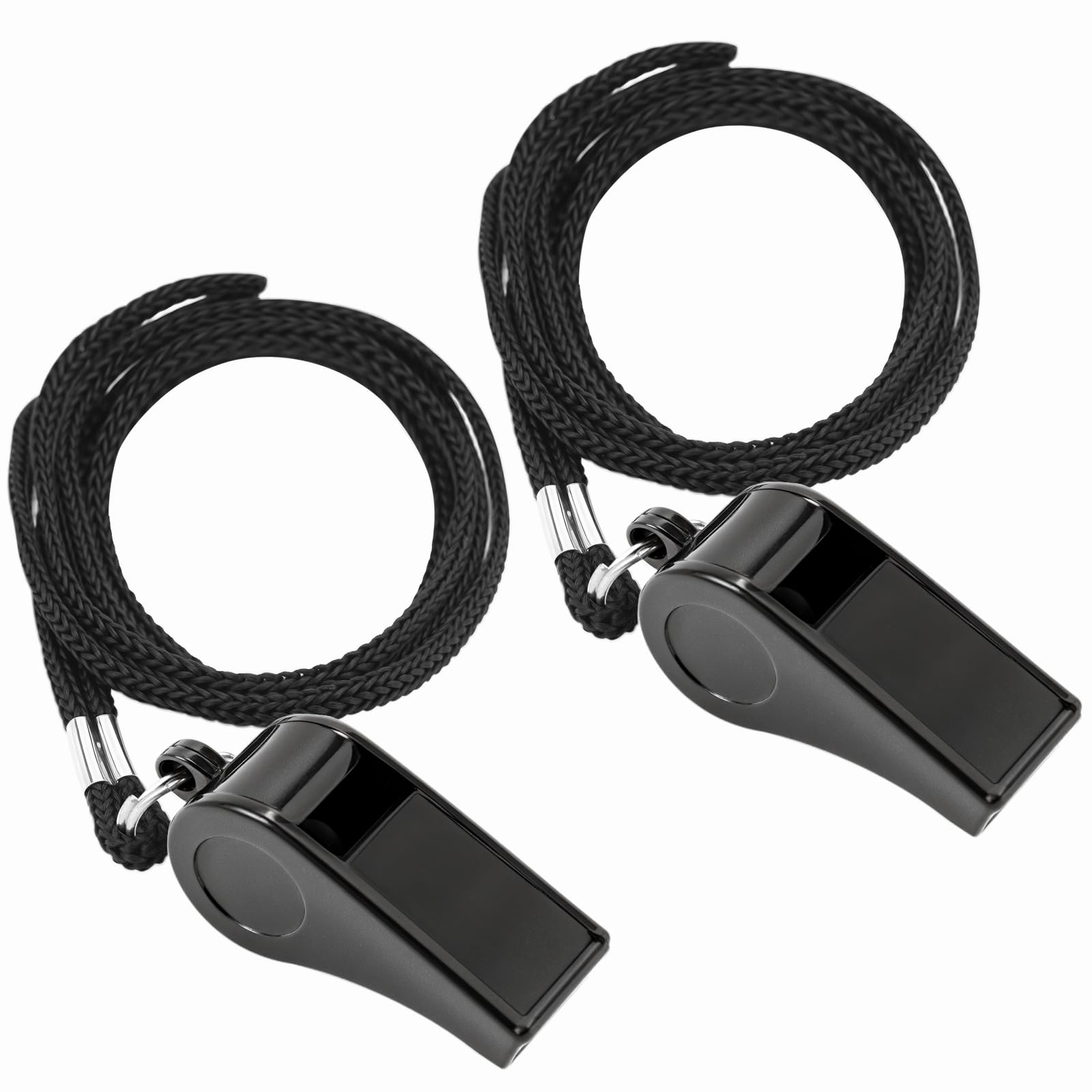 JKQAGD 2 Sports Whistles with Lanyard, Loud Crisp Sound Whistle Ideal for Coache