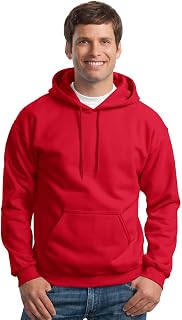 Gildan Men's Rib Knit Pouch Pocket Hooded Sweatshirt