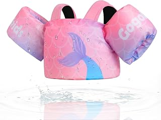 Gogokids Toddler Swimming Float Vest, Arm Bands Kids Swim Vest with Shoulder Harness Baby Floats Swimming Training Jacket for 1-6 Years / 11-30 kg Boys Girls Perfect for Pool, Learn to Swim and Beach