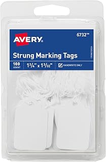 Marking Tags, White, 1-3/4" x 1-3/32", Strung, 100/PK