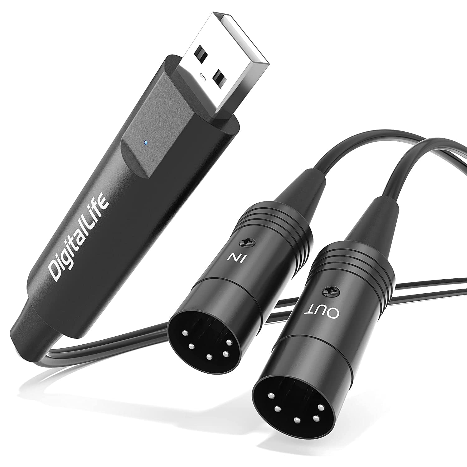 DigitalLife SyncX5 USB to 5-Pin DIN MIDI Interface Cable (1.8M) | Ultra-Low Late