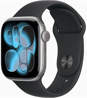 Apple Watch Series 11 [GPS, 42mm] Space Gray Aluminum Case with Black Sport Band, S/M (Renewed)