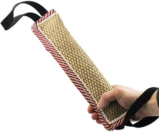 1 x Natural Burlap Dog Chew Toy, Dog Training Toy with Handle Design for Pets, Tear and Chew, Safe, Non-Small and Lightweight(As Picture Shown)
