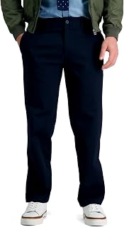 Haggar Men's Straight Fit Life Khaki Comfort Stretch Chino Pant