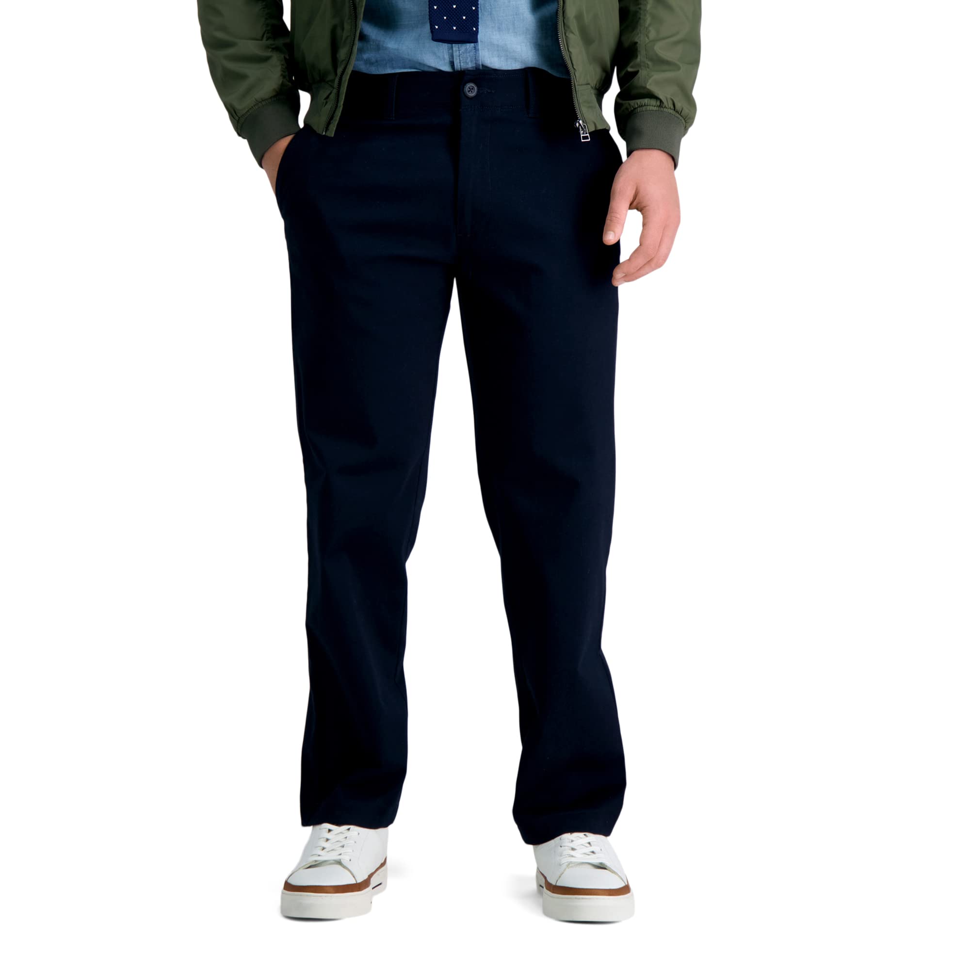Haggar Men's Straight Fit Life Khaki Comfort Stretch Chino Pant