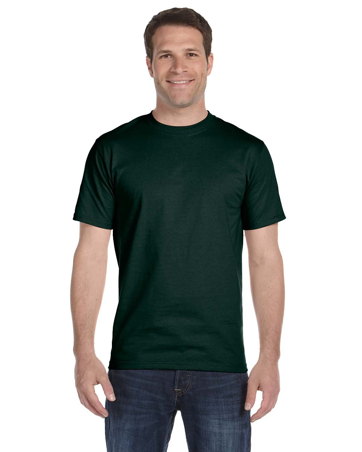Hanes Men`s 5.2 oz HEAVYWEIGHT Short Sleeve T-shirt, 5280, M, Deep Forest