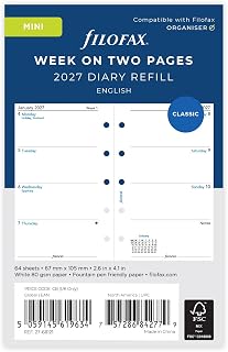 Filofax Mini Week on two pages English 2027 diary 27-68121