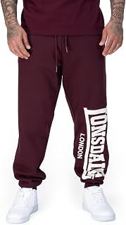 Lonsdale London Logo Large Men's Tracksuit Bottoms Black 60% Cotton, 40% Polyester Relaxed