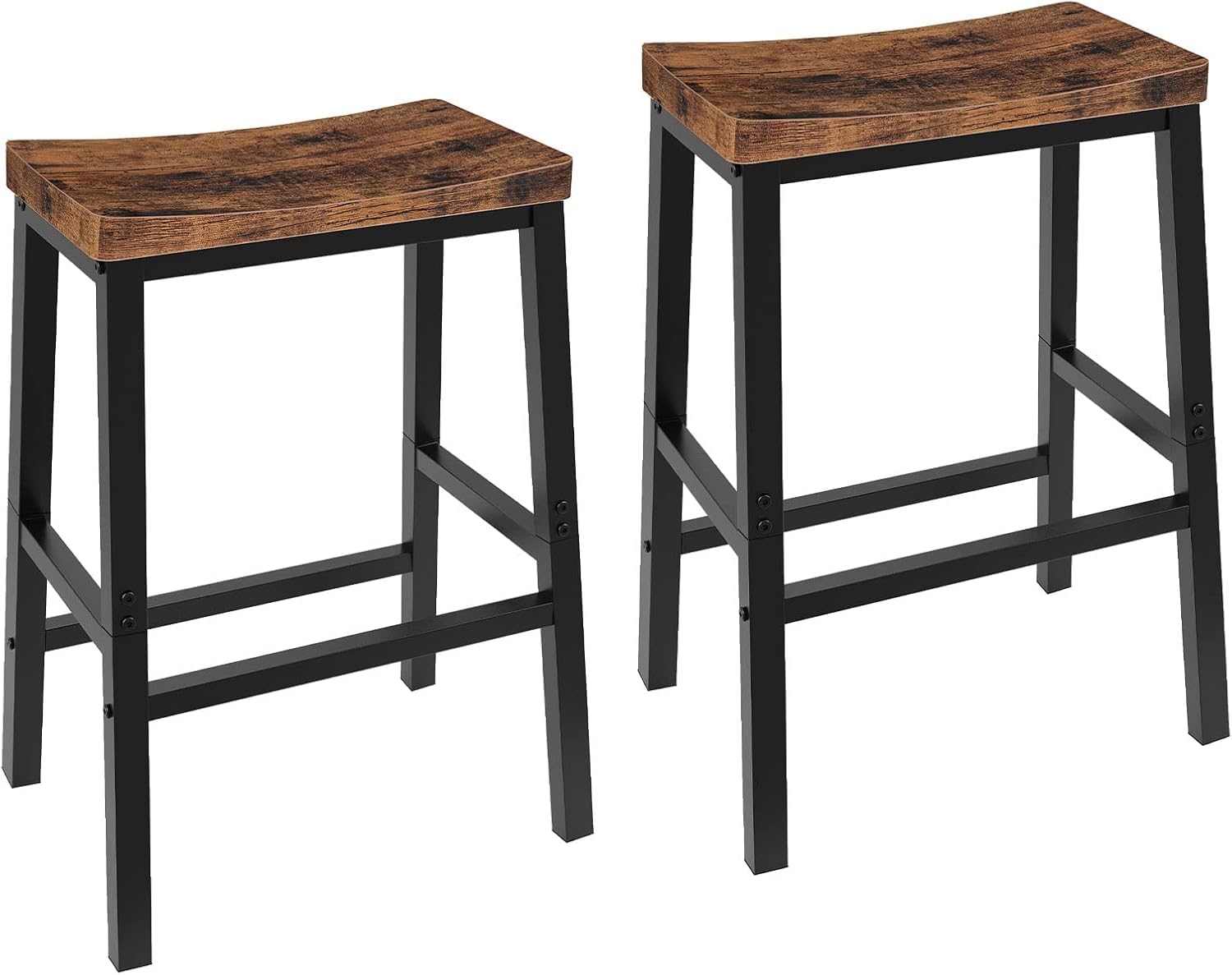 HOOBRO Bar Stools, Set of 2 Bar Chairs, Saddle Stools, Kitchen Counter Stools wi
