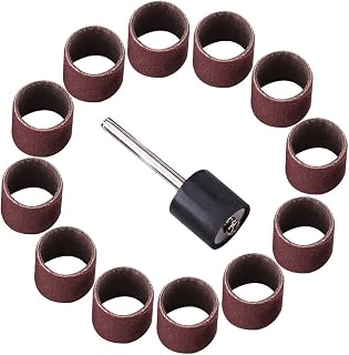 Drum Sanding Sandpaper Band Sleeve Mandrel Woodworking Craft Polishing Kit (Large Sandpaper Rings 600 Mesh)
