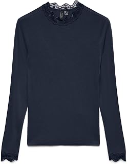 VERO MODA Vmrosa LS Highneck Top Ga Jrs Noos Long Sleeve T-Shirt for Women
