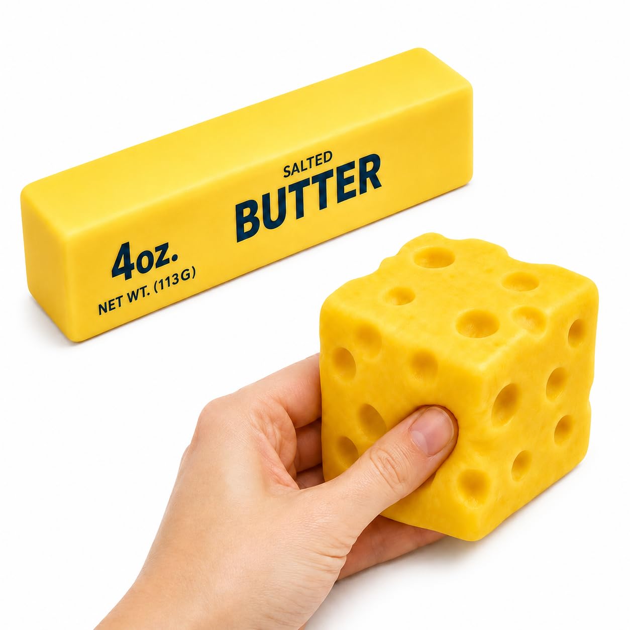 ICONRY 2 PCS Butter and Cheese Squishy Toys, Soft Slow Rising Food Squeeze Toy S