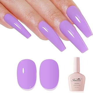 Purple Gel Nail Polish, Lilac Purple Gel Polish High Gloss Soak Off UV LED Spring Summer Art Manicure Salon DIY Design 10ML