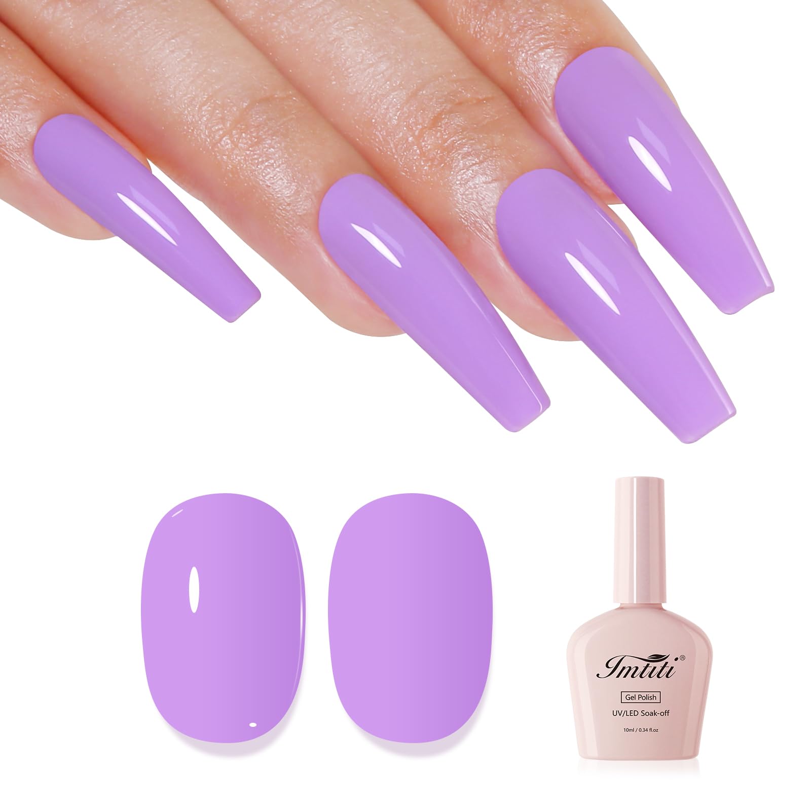 Purple Gel Nail Polish, Lilac Purple Gel Polish High Gloss Soak Off UV LED Sprin