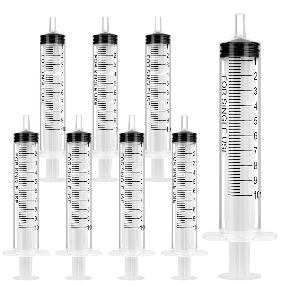 OFFCUP Plastic Syringes, 8pcs No Needle Syringe, 10ml Liquid Measuring Syringe w