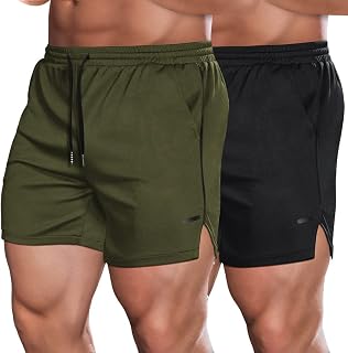 COOFANDY 2 Pack Mens Quick Dry Workout Shorts - Lightweight 5" Athletic Shorts with Pockets