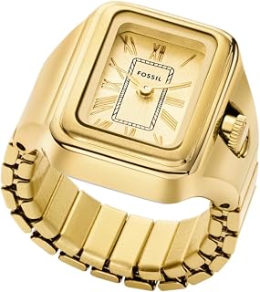 Fossil Women's Quartz Stainless Steel Two-Hand Watch Ring, Color: Silver (Model: ES5245)