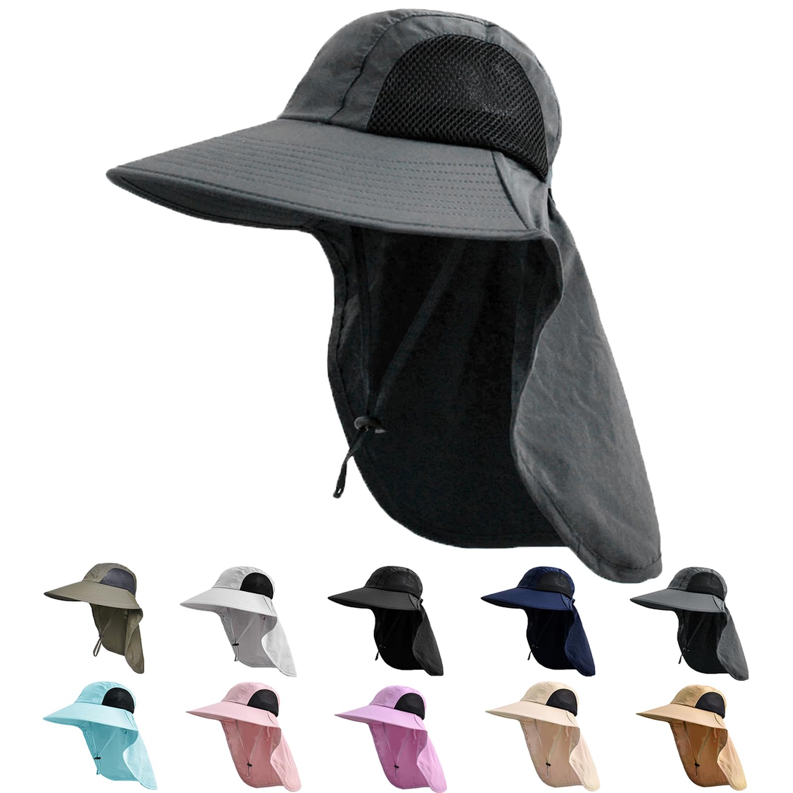 Sun Hat for Men Women with Neck Flap,UPF 50+ UV Protection Fishing Hat