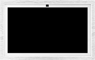 Hoeine Decorative Frame for Echo Show 15 (Gen 2, 2024 Release) Display | Snap-On Plastic Cover Accessory, White Wood Finish, Tool-Free Install, Modern Style Accent for Kitchen & Living Room Decor