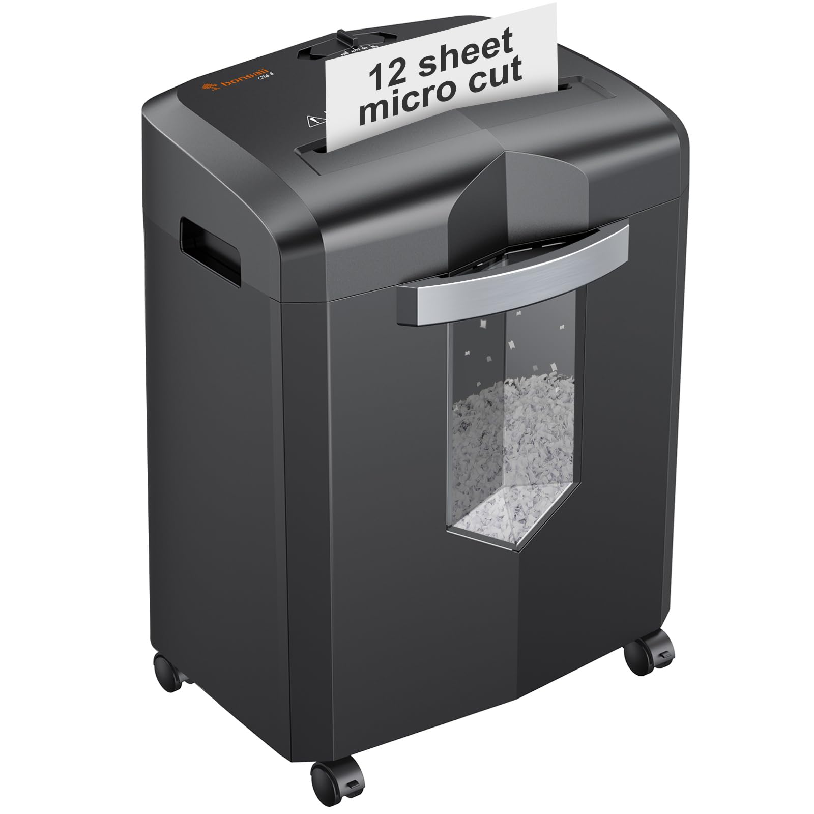 Bonsaii 12-Sheet Micro Cut Heavy Duty Paper Shredder for Home Office | Jam-Proof