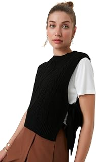 Trendyol Trendyol Women's Regular Standard Crew Neck Knitwear Sweater Vest Sweater (Pack of 1)