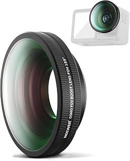 NEEWER Osmo Action FOV Boost Lens Compatible with DJI OSMO Action 4/5 Pro | 185° FOV, Wide Angle Lens, Threaded Attachment, Coated Action Camera Lens Accessories