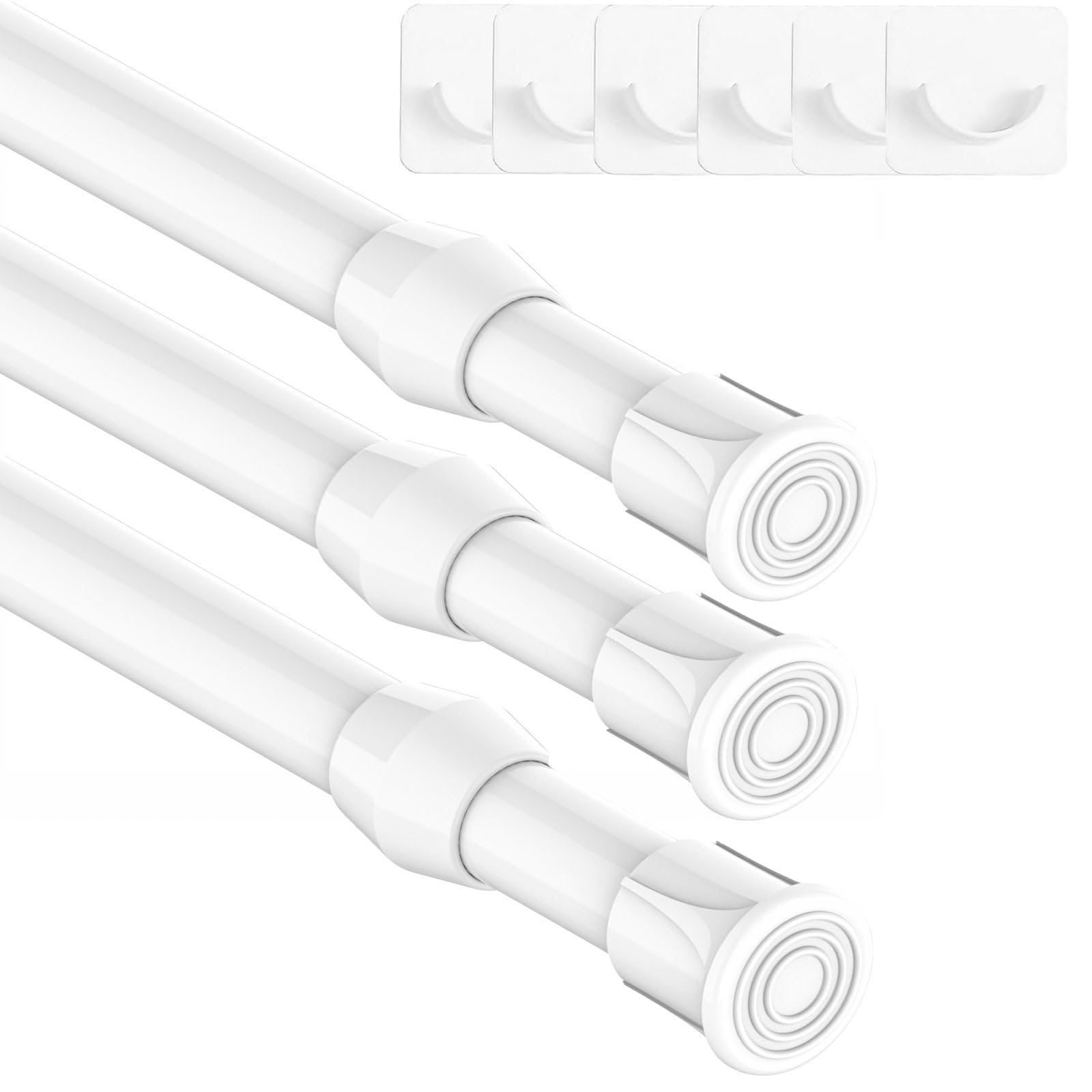 3 Pieces Telescopic Rod for Clamping, Curtain Pole for Curtains, Tension Rod wit