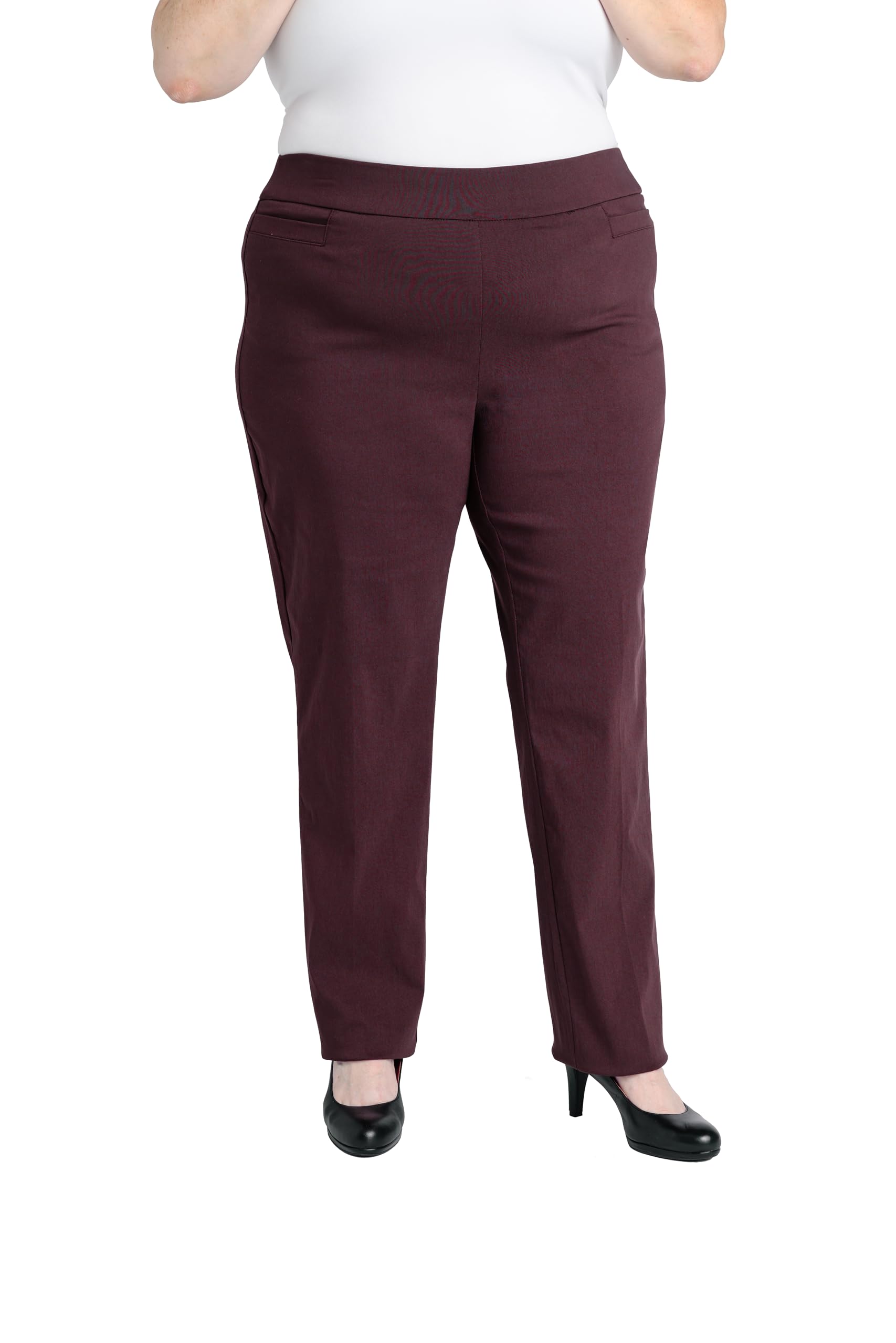 Briggs New York Womens Plus Size Millennium Piped Pocket Super Stretch Pull-on P