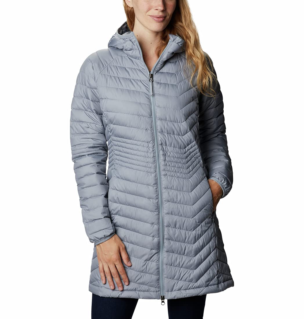 Columbia WK0034 Women's Waterproof Hooded Down Jacket, Mid-Length, POWDER LITE M