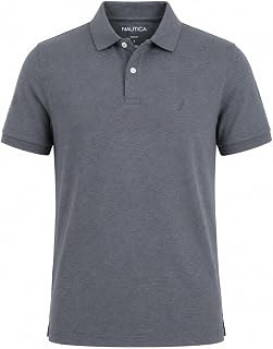 Nautica Mens Slim Fit Short Sleeve Solid Soft Cotton Polo Shirt