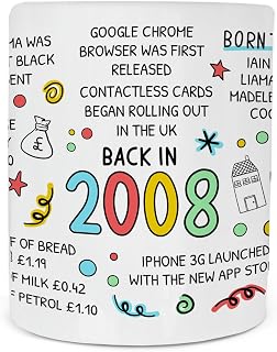 Back in 2008 Mug, 18th Birthday Mug, Milestone Birthday Gift, Anniversary Keepsake, 18th Birthday Gift