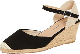 Lora Dora Women's Summer Sandals - Wedge Heel with Jute Rope - T-Strap, Light brown with memory foam