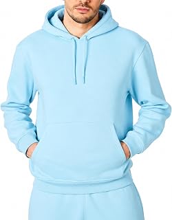 RIPT Men's Fleece Hoodie Pullover with Pockets and Drawstring, Long Sleeve Soft Sweatshirt for Gym Fitness Loungewear