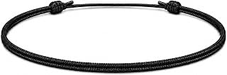 Thin Black Waterproof Nylon Cord Bracelet for Men Women Teens Surfer Cord Friendship Bracelet Summer Beach Accessory One Size Adjustable