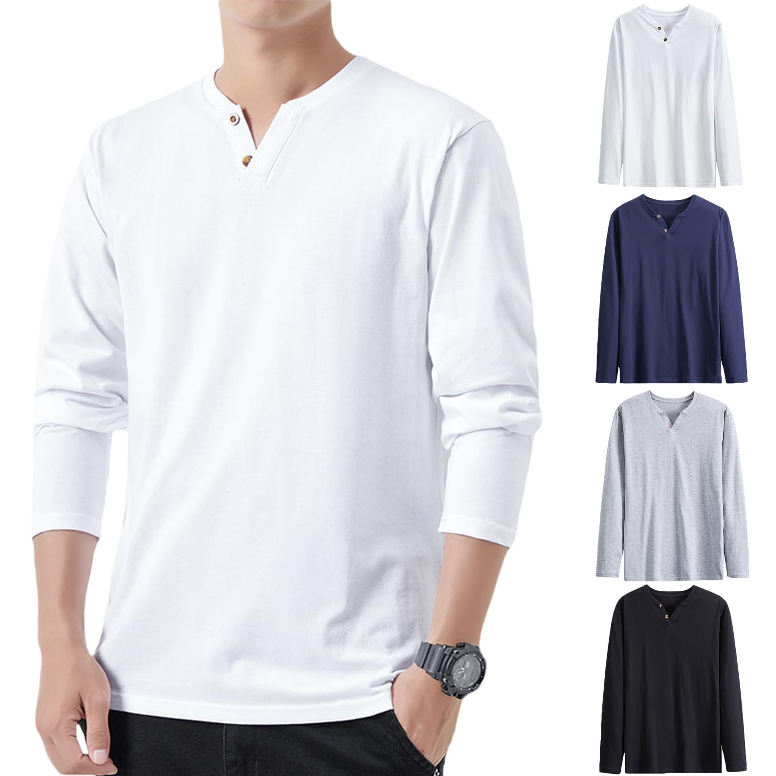 Hisitosa Long Sleeve T-Shirt, Men's, 3-Piece Set, 4-Piece Set, Autumn Clothing, 