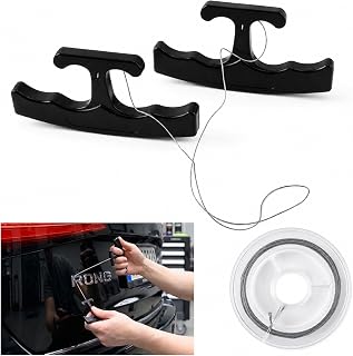 Car Emblem Removal Tool,Car Badge Removal Tool Kit with 5M Nylon Line | Non-Slip Handle,Not Scratch Car Paint,Portable,Easy to Use,Fit Car Wrap,Sticker,Nameplate,Logo,Modification