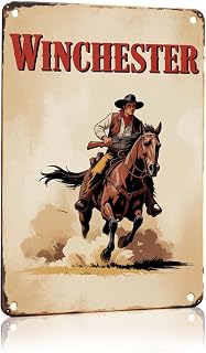 Vintage Western Cowboy Metal Tin Sign Home Living Room Bedroom Outdoor Gift Cowboy Man Friend 7 x 10.5 Inch