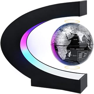 MOKOQI Magnetic Levitating Globe with LED Light, Cool Tech Gift for Men Father Boys&Girls, Birthday Gifts for Kids, Floating Globes World Desk Gadget Decor in Office Home /Display Frame Stand