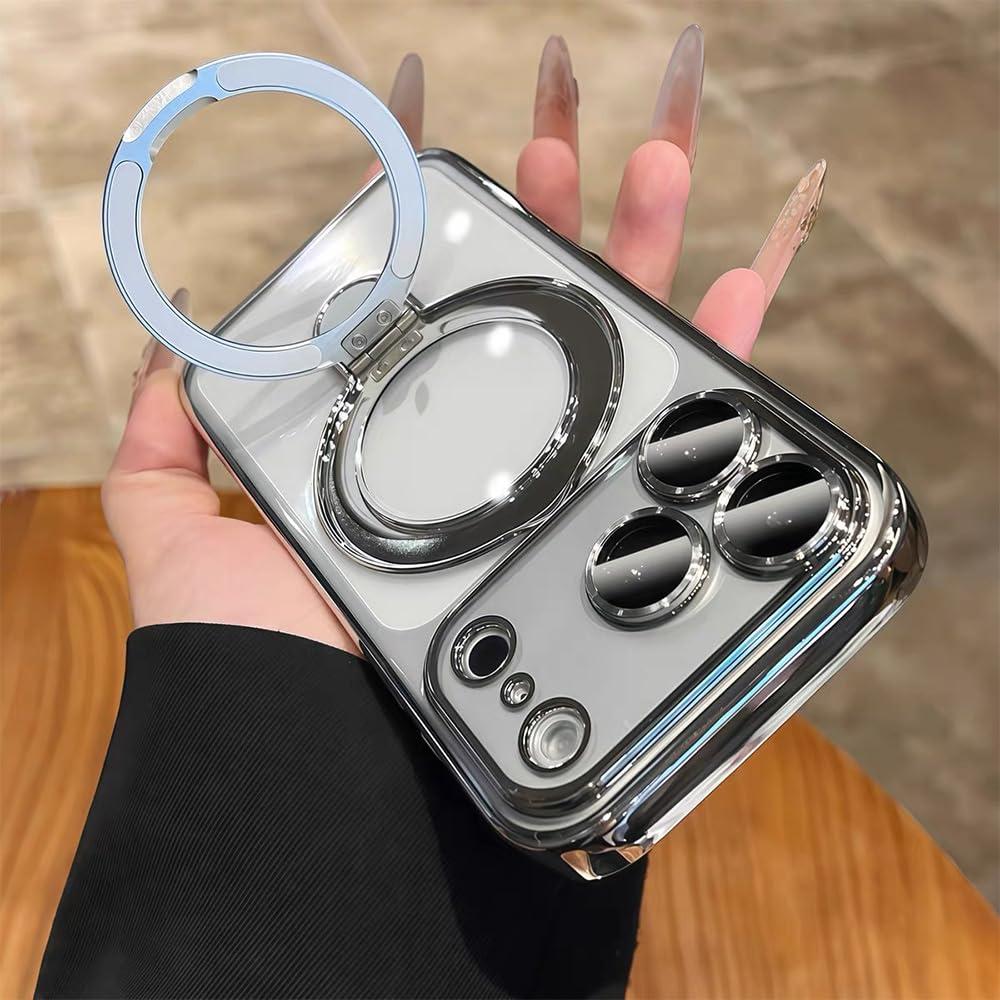 QSIETSPY Magnetic Case for iPhone 17 Pro Max with Invisible Stand [Military Drop