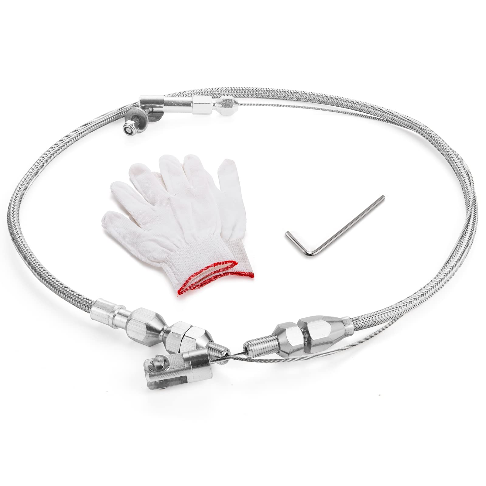 Spurtar 24" Universal Throttle Cable Stainless Steel Braided Adjustable | 2