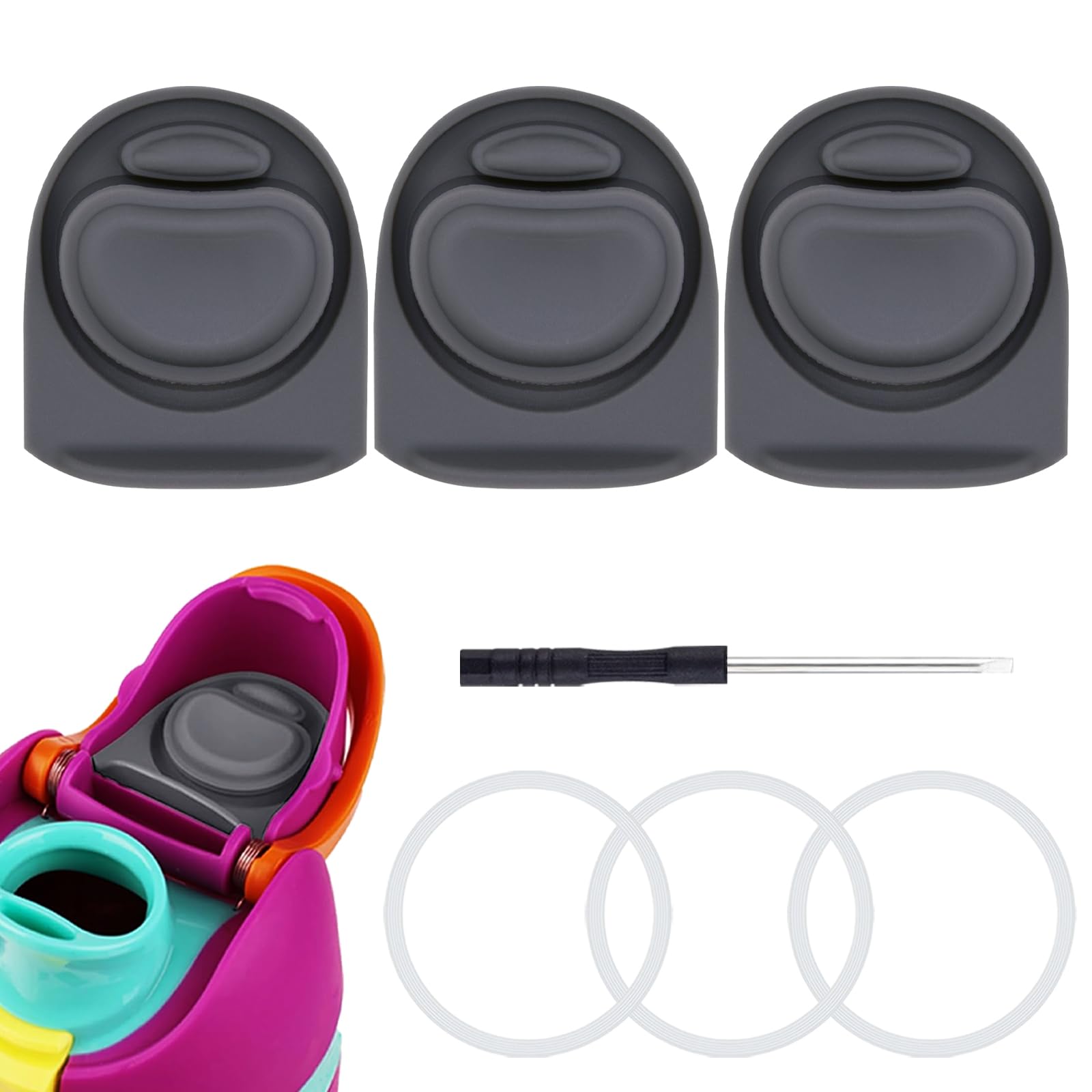 3 Sets Replacement Rubber Seal Gasket Parts for Owala FreeSip 24oz 32oz F1 | Wat