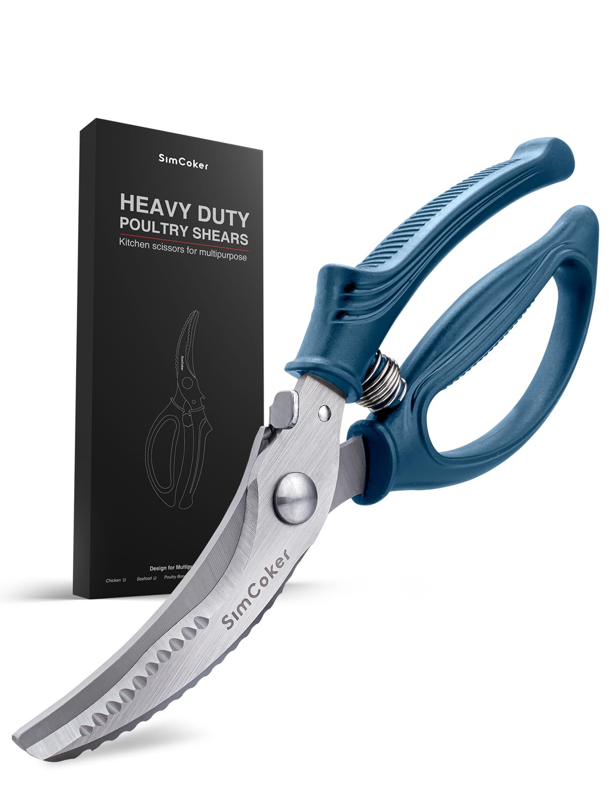 Navy Blue Poultry Shears for Chicken, Meat and Bone