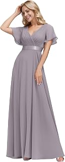 Ever-Pretty A-line V-Neck Short Sleeve Chiffon Empire Cut Women's Party