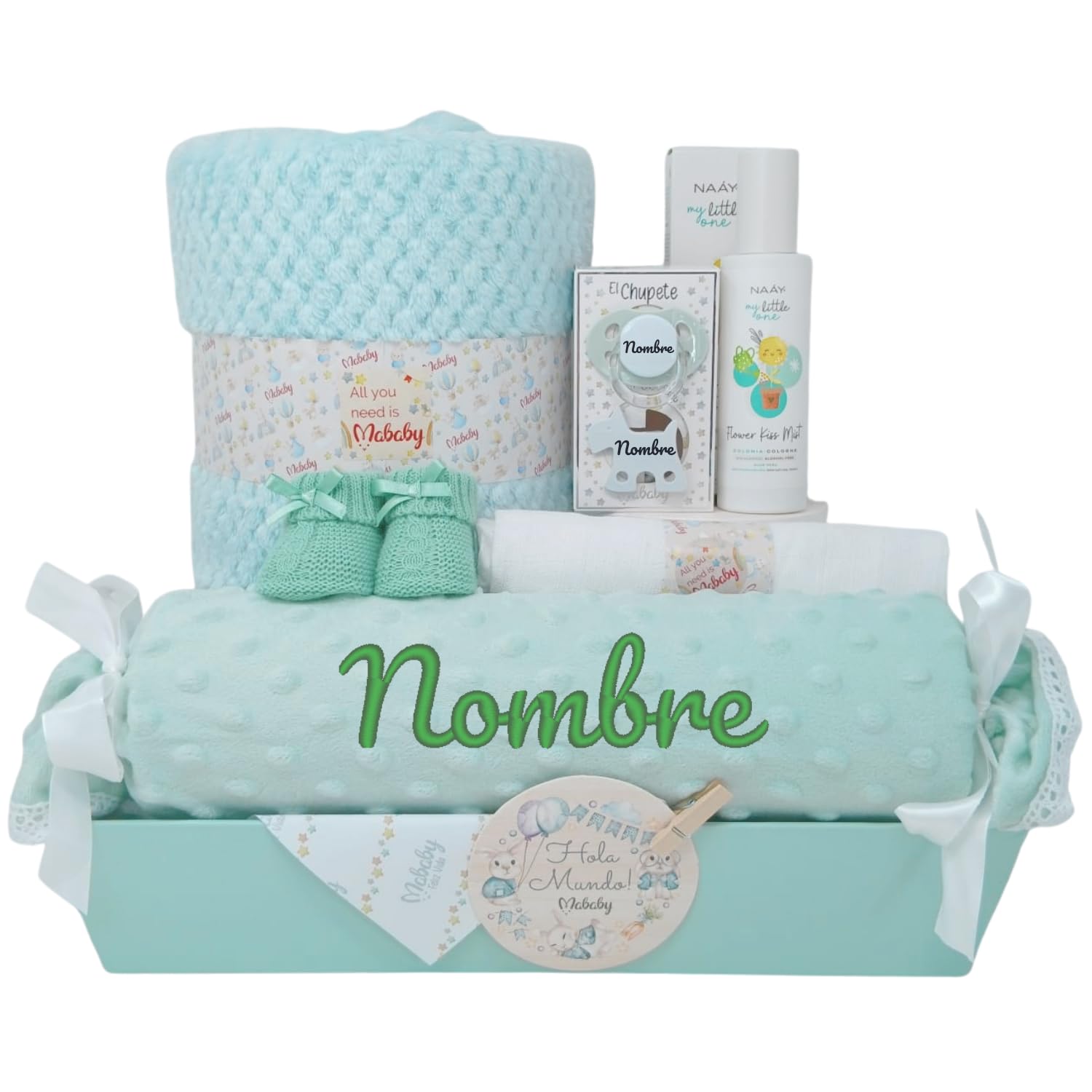 Bubbles, Newborn Baby Layette with Pacifier Name