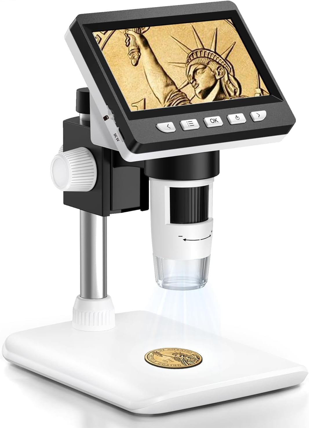 AOPICK 1000X Digital Coin Microscope, 4.3" LCD Coin Magnifier with Screen | Erro