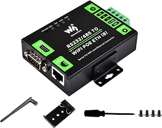 Waveshare RS232/485 to WiFi and RJ45 Ethernet Converter Module with POE Function, Industrial Grade Serial Server,Support Ethernet to WiFi,Serial Port to Ethernet, Modbus Gateway, MQTT Gateway