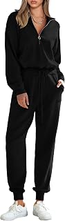 PRETTYGARDEN Women's 2 Piece Sweatsuits Set Fall Outfits | Cozy Knit, Long Sleeve Pullover Sweaters, Zip Up Sweatshirt, Drawstring Pockets Sweatpants, Matching Jogger Sets, Loungewear