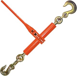 VULCAN Load Binder with Grab and Slip Hooks - Ratchet Style - 6,600 Pound Safe Working Load (Works with 5/16 Inch or 3/8 Inch Grade 70 Chain)